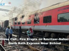 A Close Call - Fire Erupts on Amritsar–Saharsa Garib Rath Express Near Sirhind