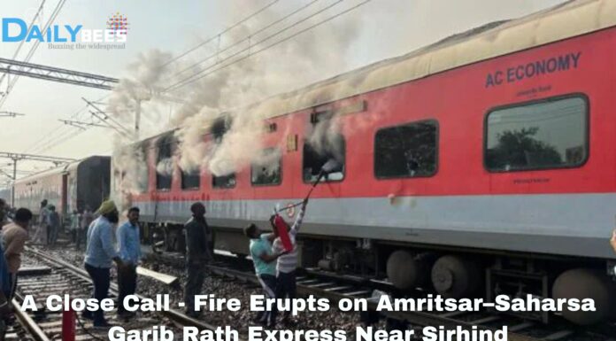 A Close Call – Fire Erupts on Amritsar–Saharsa Garib Rath Express Near Sirhind A Close Call - Fire Erupts on Amritsar–Saharsa Garib Rath Express Near Sirhind