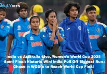 India vs Australia Live, Women’s World Cup 2025 Semi Final: Historic Win! India Pull Off Biggest Run Chase in WODIs to Reach World Cup Final India vs Australia Live, Women’s World Cup 2025 Semi Final: Historic Win! India Pull Off Biggest Run Chase in WODIs to Reach World Cup Final