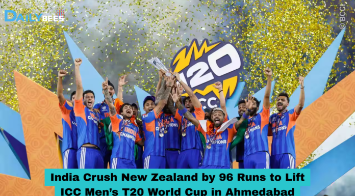 India Crush New Zealand by 96 Runs to Lift ICC Men’s T20 World Cup in Ahmedabad India Crush New Zealand by 96 Runs to Lift ICC Men’s T20 World Cup in Ahmedabad