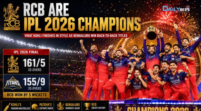 RCB vs GT Match News Today: RCB Clinch IPL 2026 Title in Thrilling Final RCB ARE IPL 2026 CHAMPIONS