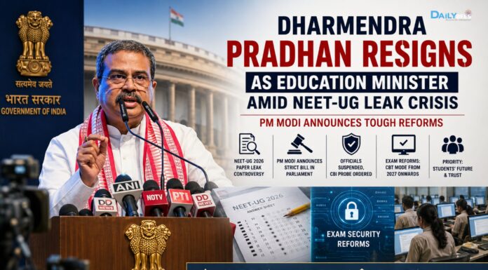 Dharmendra Pradhan Resigns as Education Minister Amid NEET-UG Leak Crisis; PM Modi Announces Tough Reforms Dharmendra Pradhan Resigns
