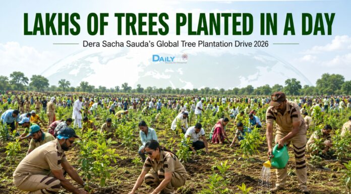 Lakhs of Trees Planted in a Day: Dera Sacha Sauda’s Global Plantation Drive Makes Headlines Dera Sacha Sauda tree plantation