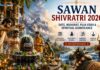 Sawan Shivratri: A Sacred Night of Devotion to Lord Shiva Devotees performing Rudrabhishek on a sacred Shivalinga during Sawan Shivratri with Bilva leaves, milk, flowers, and traditional temple decorations.